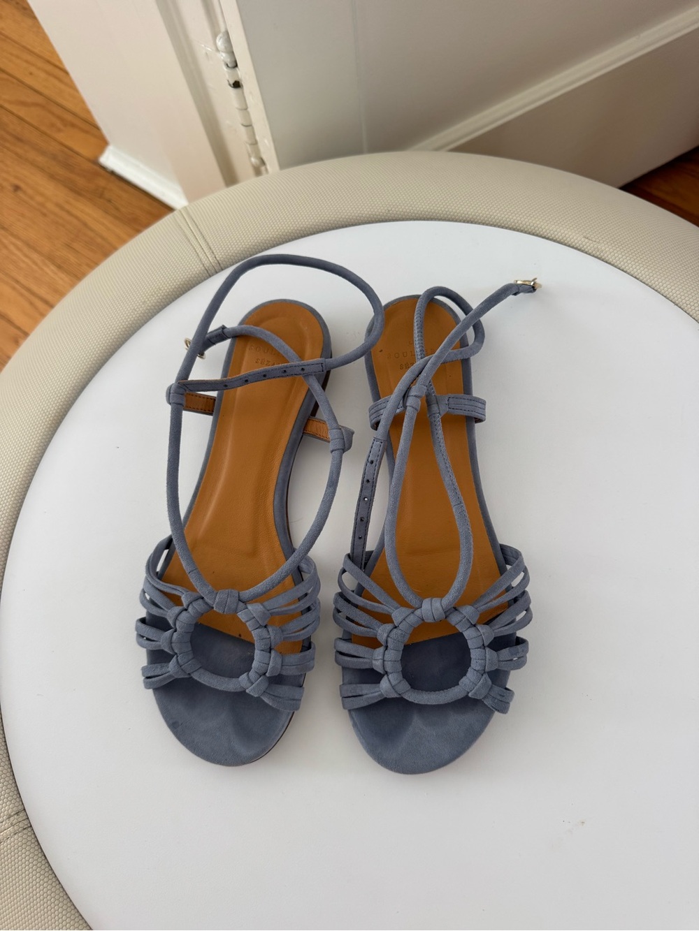 Sezane Gloria Low Sandals Vintage Blue - Size 7